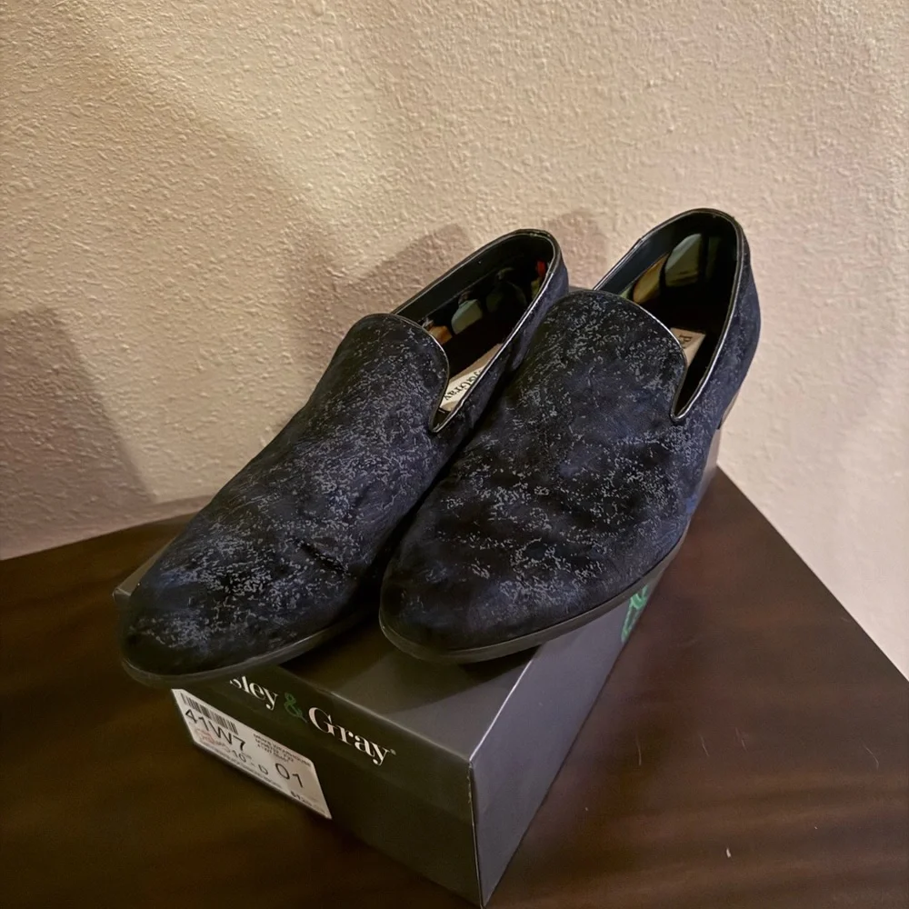 Paisley & Gray Men's Blue Loafers tux party dress shoes - Picture 4 of 6